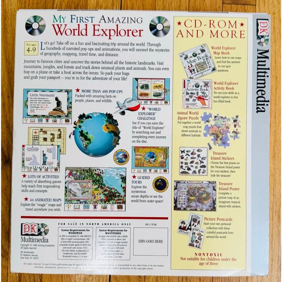 My First Amazing World Explorer CD-ROM Activity Pack 1996 Windows & Mac NEW - Picture 3 of 6